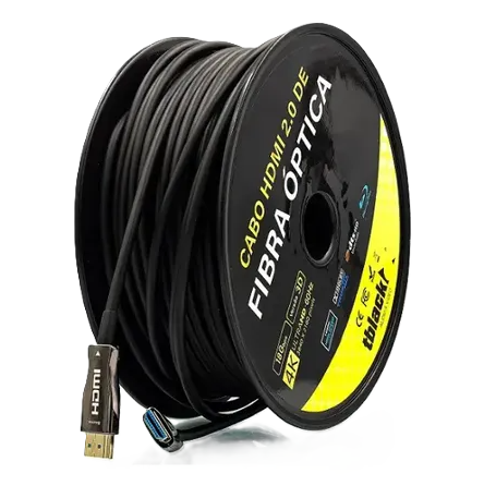 Cabo HDMI 2.0 Fibra Óptica 50m 4K 60Hz 18Gbps