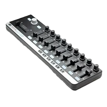 Controlador MIDI USB KFX CR9 com 9 faders e 9 knobs
