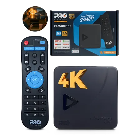 TV Box Smart Pro Eletronic 4K Android 16GB 2GB RAM